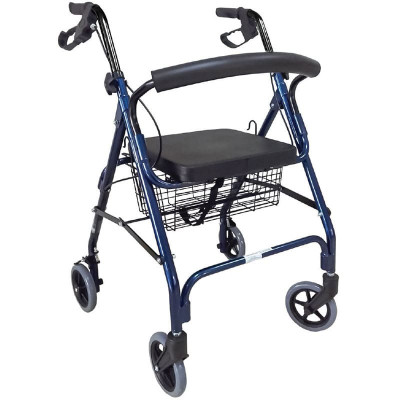 Περιπατητήρας Rollator Mobiak Μπλε με 4 τροχούς και κάθισμα Rollator / Περιπατητήρες με ρόδες στη Θεσσαλονικη