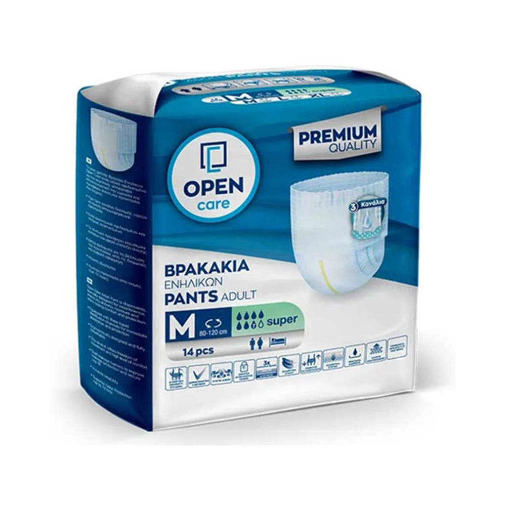 Πάνες βρακάκι ακράτειας ενηλίκων Πάνες βρακάκι ακράτειας ενηλίκων Open Care | Medium 14 τμχ στη Θεσσαλονικη