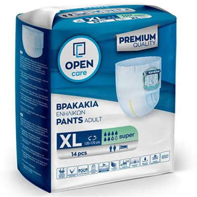 Πάνες βρακάκι ακράτειας ενηλίκων Πάνες βρακάκι ακράτειας ενηλίκων Open Care| ΧLarge 14τμχ στη Θεσσαλονικη