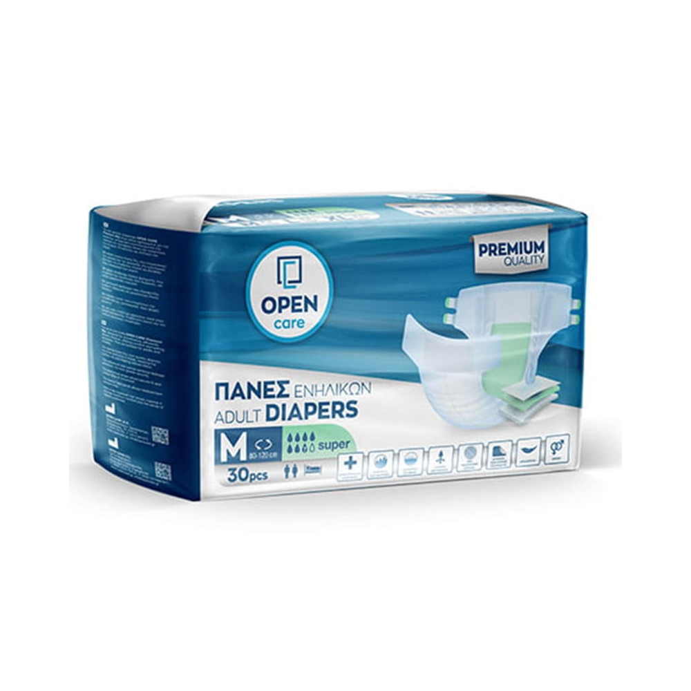 Πάνες ακράτειας με αυτοκόλλητο Πάνες ενηλίκων Open Care Economy Pack No2 Medium | 30 τεμ. στη Θεσσαλονικη
