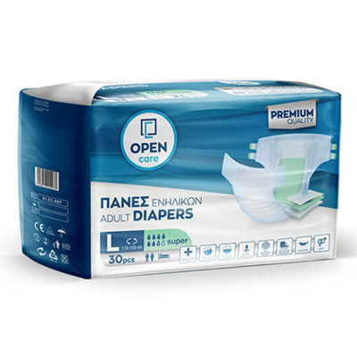 Πάνες ακράτειας με αυτοκόλλητο Πάνες ενηλίκων Open Care Economy Pack No3 Large | 30 τεμ. στη Θεσσαλονικη