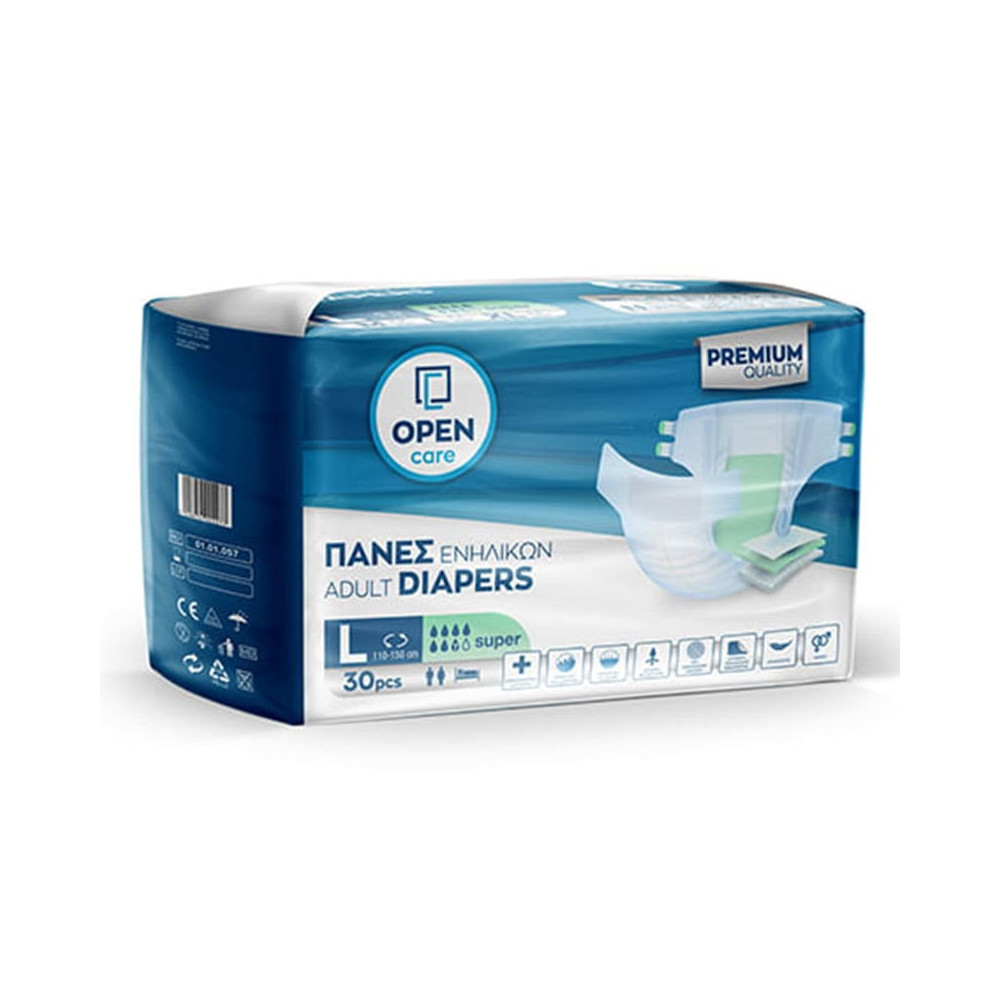 Πάνες ακράτειας με αυτοκόλλητο Πάνες ενηλίκων Open Care Economy Pack No3 Large | 30 τεμ. στη Θεσσαλονικη