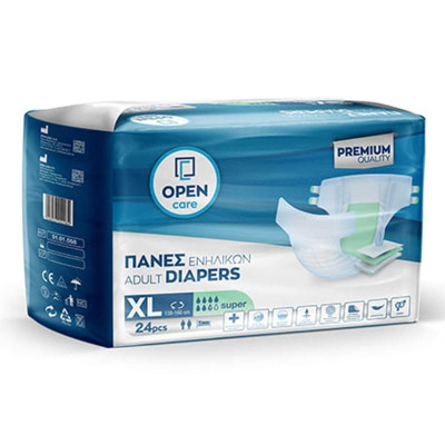 Πάνες ακράτειας με αυτοκόλλητο Πάνες ακράτειας Open Care Economy Pack No4 X Large | 24 τεμ. στη Θεσσαλονικη