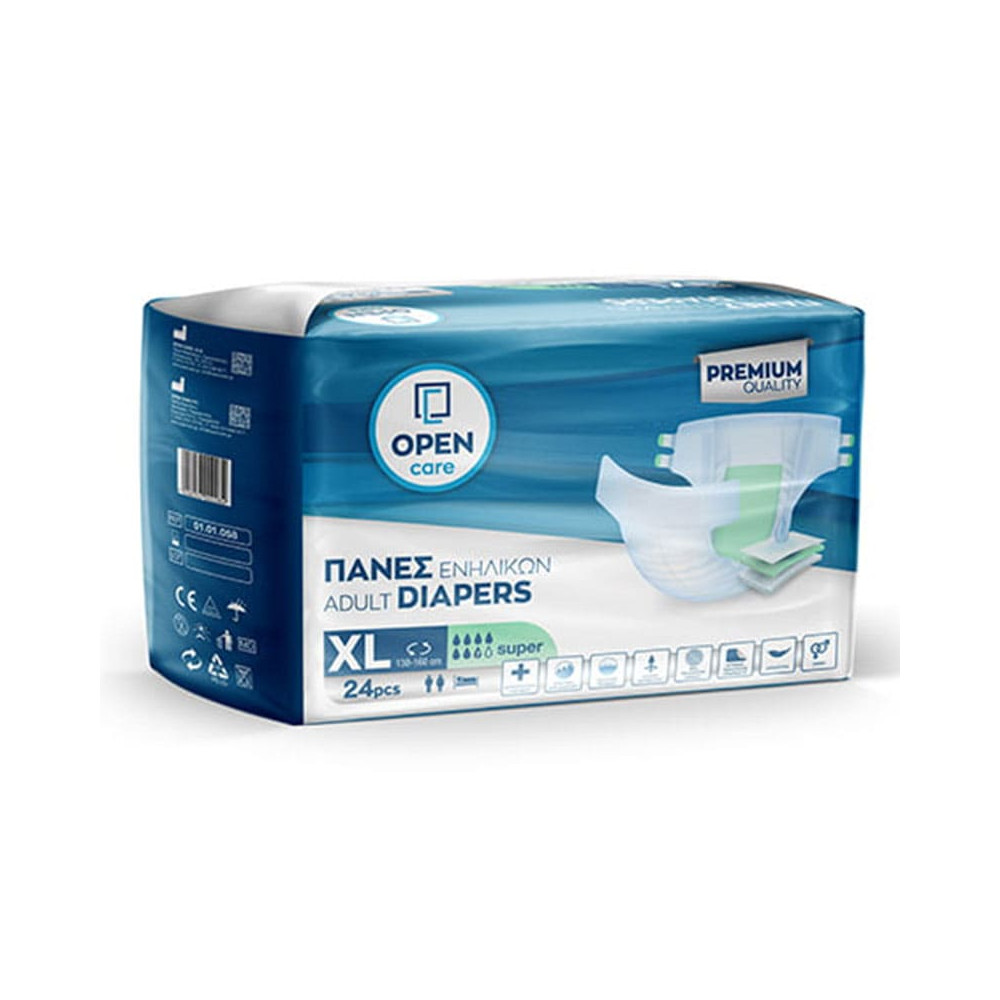 Πάνες ακράτειας με αυτοκόλλητο Πάνες ακράτειας Open Care Economy Pack No4 XLarge | 24 τεμ. στη Θεσσαλονικη