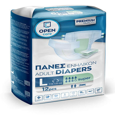Πάνες ακράτειας με αυτοκόλλητο Πάνες ακράτειας ενηλίκων Open Care Premium No3 Large 12 τεμ. στη Θεσσαλονικη