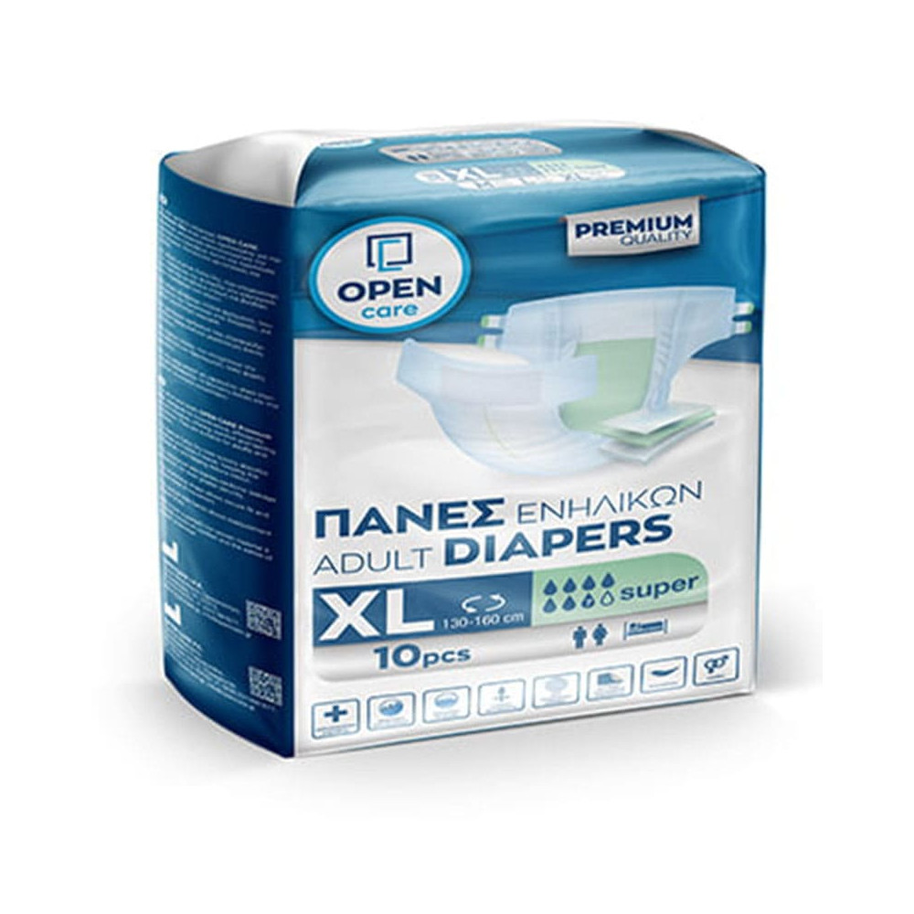 Πάνες ακράτειας με αυτοκόλλητο Πάνες ενηλίκων Open Care Premium No4 Extra Large 10 τεμ. στη Θεσσαλονικη