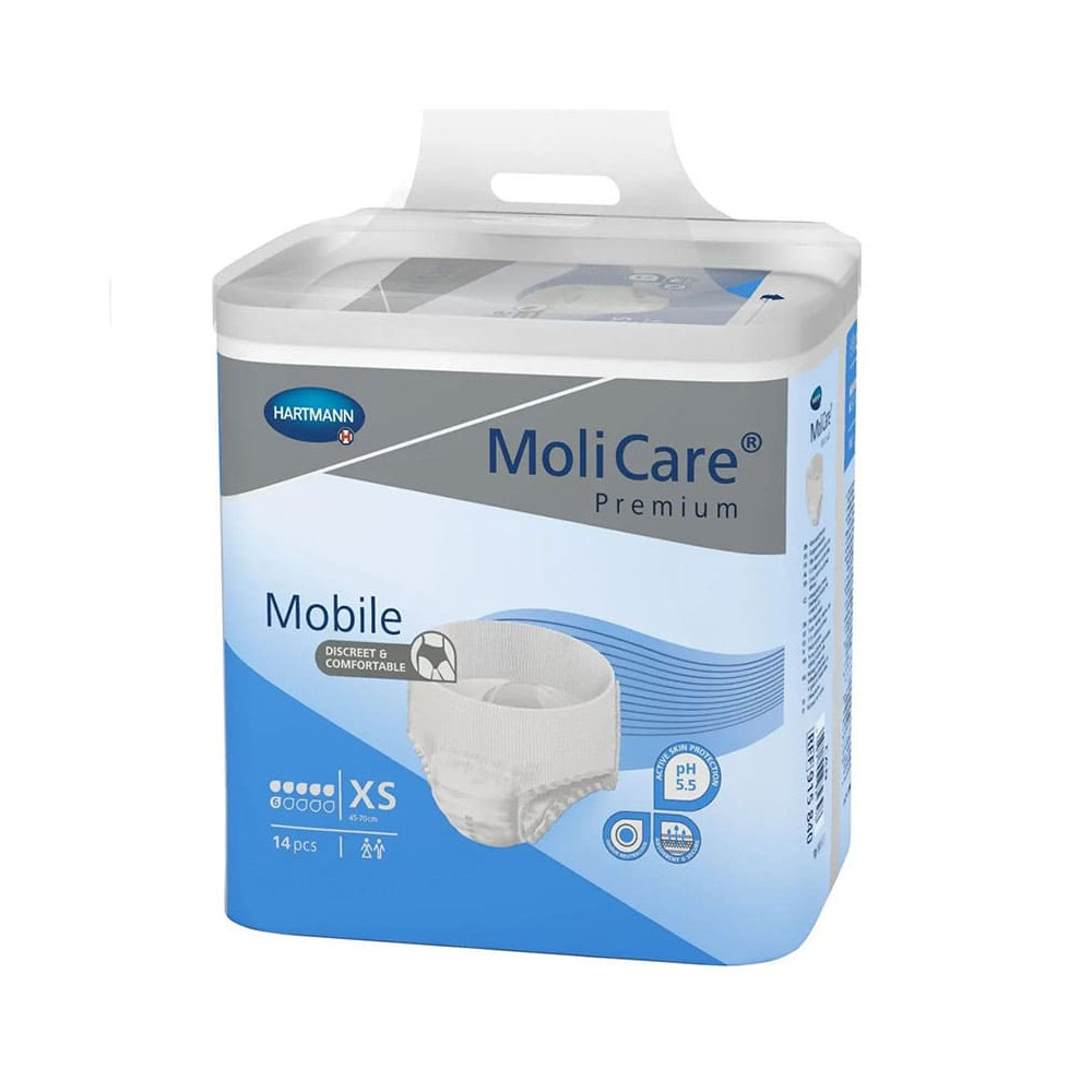 Πάνες βρακάκι ακράτειας ενηλίκων Πάνες βρακάκι ακράτειας Hartmann Molicare Mobile XSmall 14τμχ στη Θεσσαλονικη