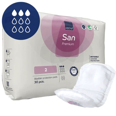 Σερβιέτες ακράτειας Σερβιέτες ελαφράς ακράτειας Abena San Premium No2 | 30 τμχ στη Θεσσαλονικη