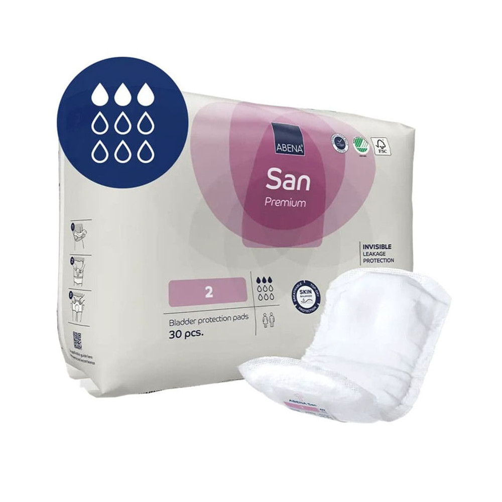 Σερβιέτες ακράτειας Σερβιέτες ελαφράς ακράτειας Abena San Premium No2 | 30 τμχ στη Θεσσαλονικη