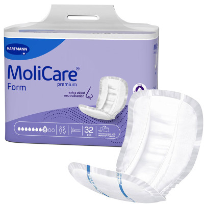 Σερβιέτες ακράτειας προσφορές Κιβώτιο σερβιέτες βαριάς ακράτειας MoliCare Form 8 σταγόνων | 4×32 τμχ στη Θεσσαλονικη