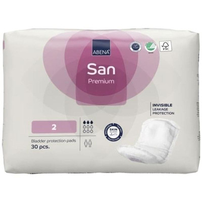 Σερβιέτες ακράτειας προσφορές Κιβώτιο σερβιέτες ελαφράς ακράτειας Abena San No2 | 8×30 τμχ στη Θεσσαλονικη