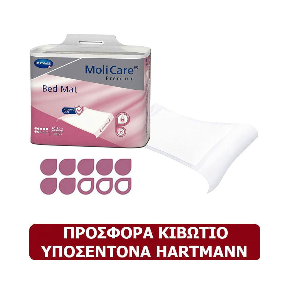 Υποσέντονα αδιάβροχα προσφορές Κιβώτιο υποσέντονα Hartmann Molicare 7 σταγόνων 60 x 90 cm με πτερύγια | 4×30 τμχ στη Θεσσαλονικη