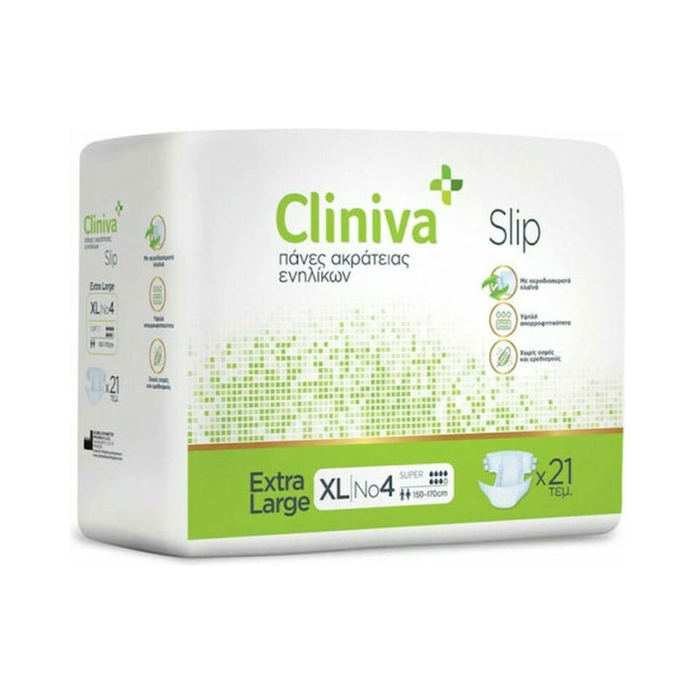 Πάνες ακράτειας με αυτοκόλλητο Πάνες ακράτειας ενηλίκων Cliniva Slip XLarge | 21 τεμ. στη Θεσσαλονικη