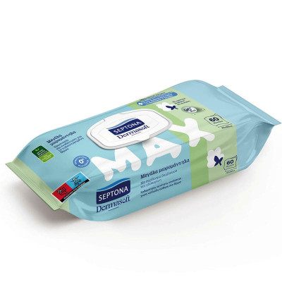 Μεγάλα μωρομάντηλα Septona Dermasoft Max 20x22 cm | 60τμχ