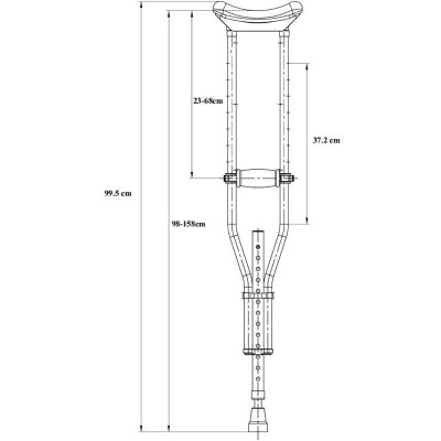 Πατερίτσες μασχάλης Πατερίτσες μασχάλης One Size Universal Mobiak 136 kg στη Θεσσαλονικη