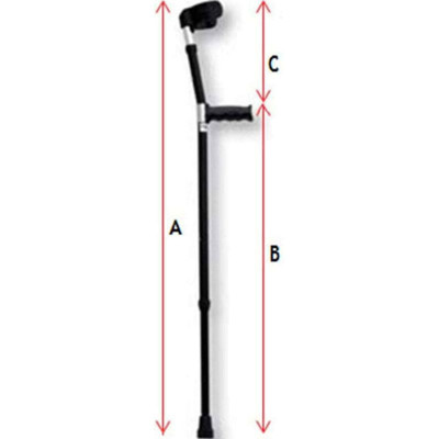 Βακτηρίες αγκώνος Πατερίτσα αγκώνα με ρυθμιζόμενη λαβή Mobiak Mαύρη | 1 τεμ. στη Θεσσαλονικη