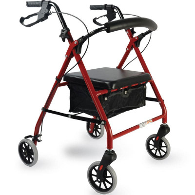 Rollator / Περιπατητήρες με ρόδες Περπατούρα αλουμινίου με ρόδες Red Rollator Medical Brace στη Θεσσαλονικη