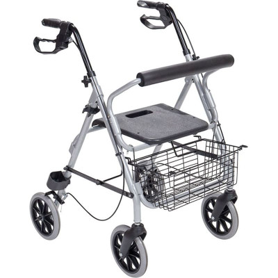 Rollator / Περιπατητήρες με ρόδες Περιπατητήρας Rollator αλουμινίου με κάθισμα Mobiak Silver στη Θεσσαλονικη