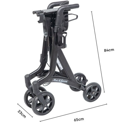 Rollator / Περιπατητήρες με ρόδες Rollator αλουμινίου Mobiak Action Black στη Θεσσαλονικη