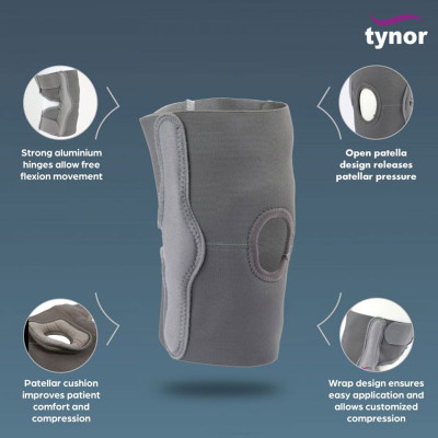 Επιγονατίδες & Νάρθηκες Γόνατου Ελαστική επιγονατίδα με οπή & μπανέλες αλουμινίου Tynor στη Θεσσαλονικη