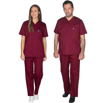 Στολές Ιατρών / Νοσηλευτών Unisex Σετ στολή Νοσηλευτών - Γιατρών Alezi Unisex | Μπορντό στη Θεσσαλονικη