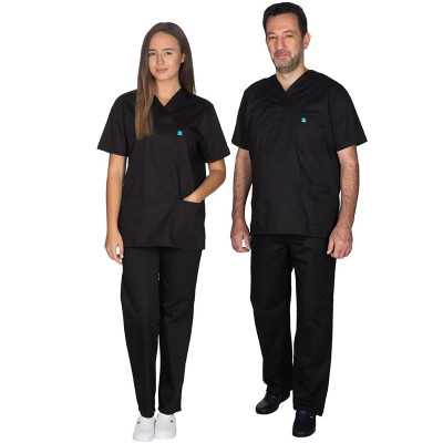 Στολές Ιατρών / Νοσηλευτών Unisex Σετ στολή Νοσηλευτών & Ιατρών Alezi Unisex | Μαύρο στη Θεσσαλονικη