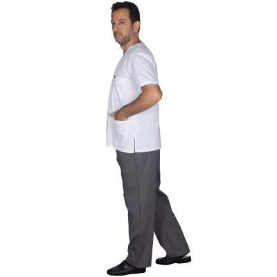 Στολές Ιατρών / Νοσηλευτών Unisex Σετ νοσοκομειακή στολή Alezi Unisex | Γκρι - Λευκό στη Θεσσαλονικη