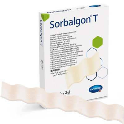 Αλγινικά επιθέματα κατακλίσεων κορδόνι Sorbalgon  Επίθεμα κορδόνι αλγινικού ασβεστίου Sorbalgon T 2g/30cm 5τεμ. στη Θεσσαλονικη