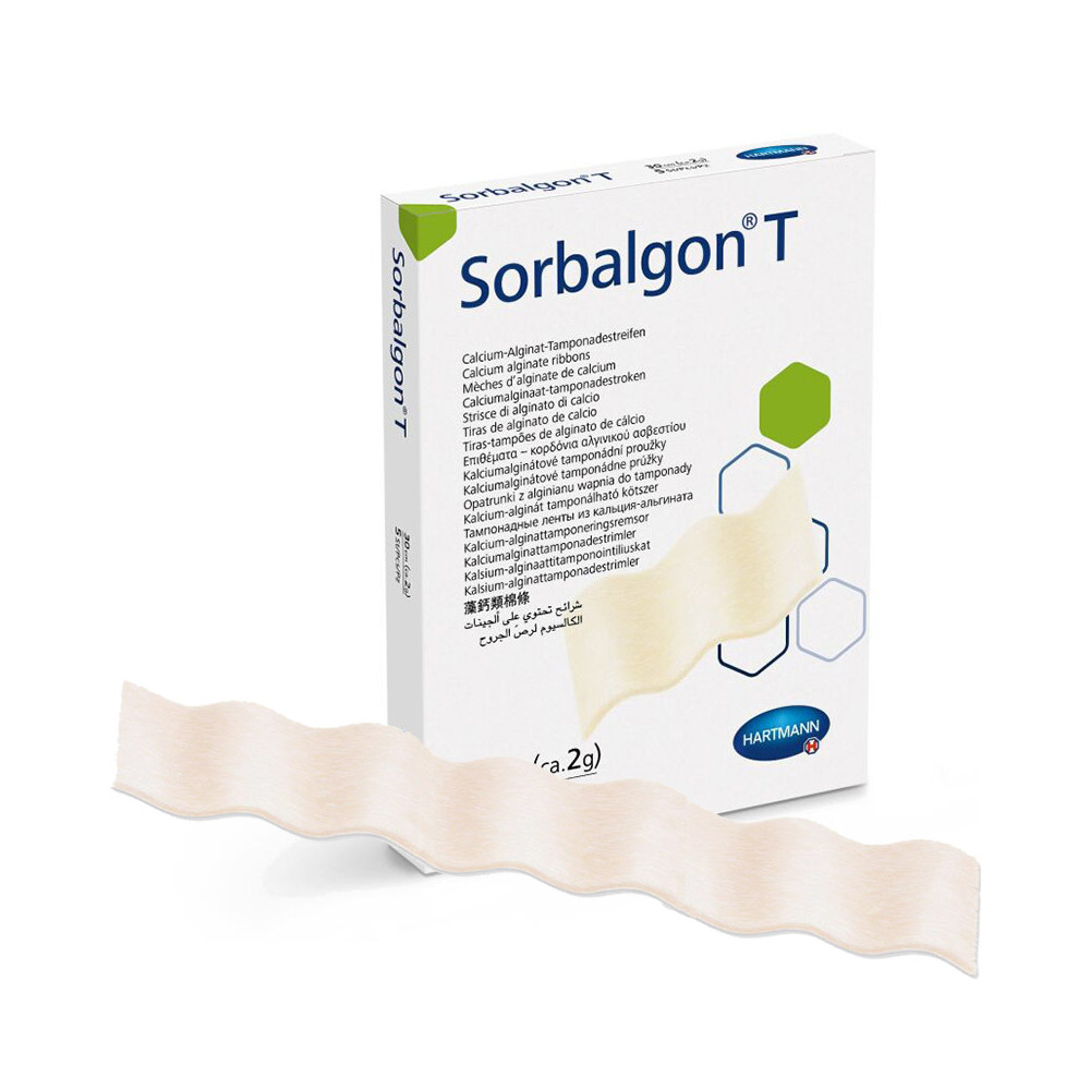Αλγινικά επιθέματα κατακλίσεων κορδόνι Sorbalgon  Επίθεμα κορδόνι αλγινικού ασβεστίου Sorbalgon T 2g/30cm 5τεμ. στη Θεσσαλονικη